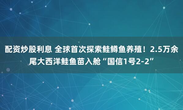 配资炒股利息 全球首次探索鲑鳟鱼养殖！2.5万余尾大西洋鲑鱼苗入舱“国信1号2-2”